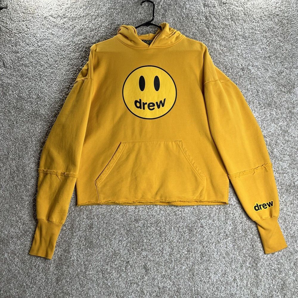 Drew House Mascot Deconstructed Hoodie‎ XS Oversized Golden Yellow Streetwear